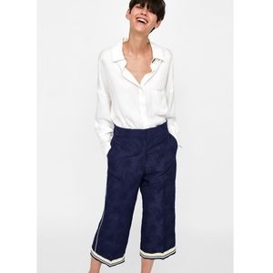 Zara | Contrasting Jacquard Trouser Culottes